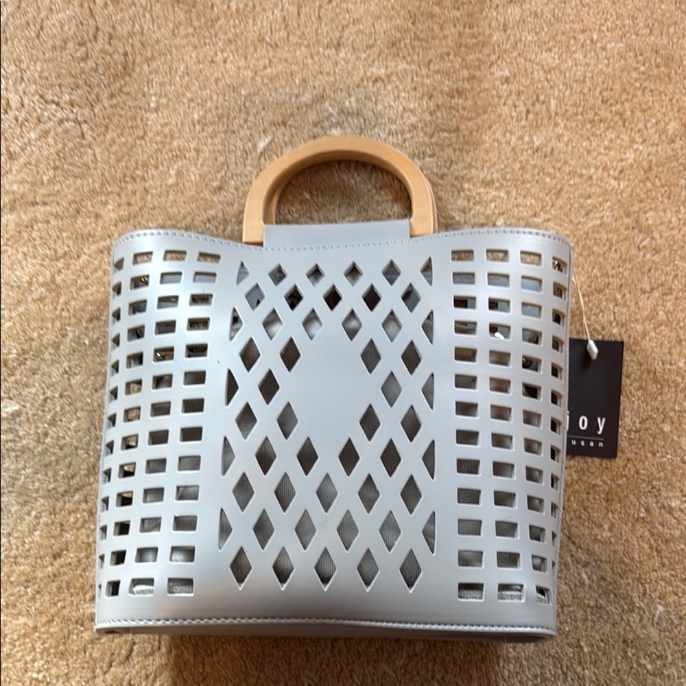 Gray Cutout Tote Bag